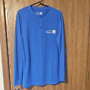 Men's Long-Sleeve Henley Shirt - Blue